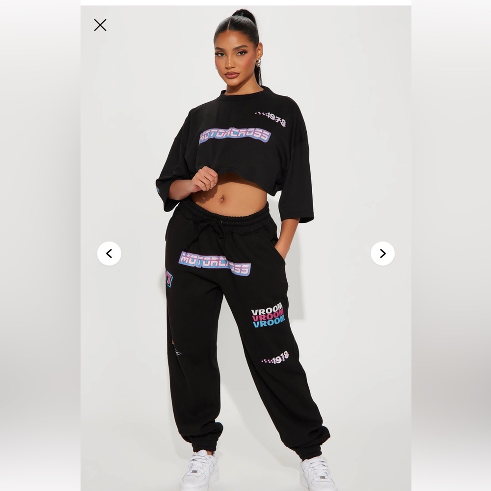 Black 2 piece Jogger set.